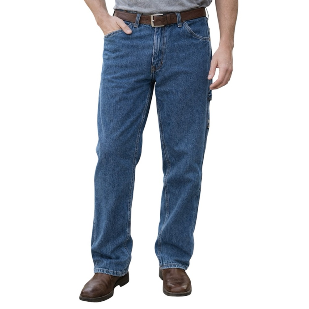 Blue Mountain Mens Carpenter Utility Jeans 36x34 Relaxed Fit Workwear Denim